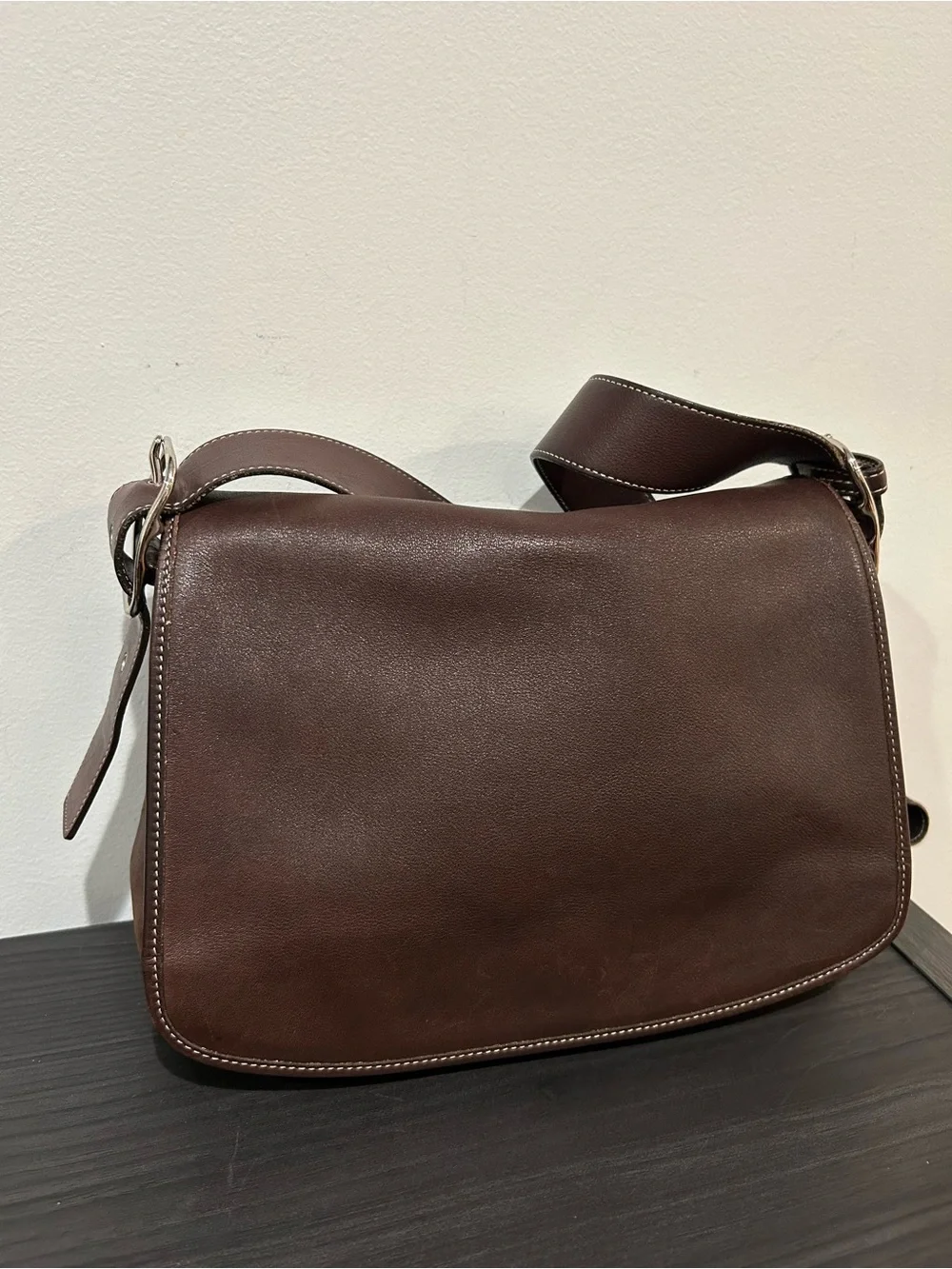 Coach Vintage Legacy dark brown Leather Flap Crossbody Style #9332